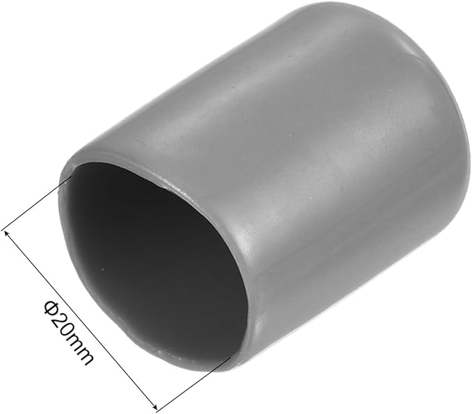 uxcell 20pcs Rubber End Caps Protective Caps 20mm ID Vinyl PVC Round Tube Bolt Cap Cover Screw Thread Protectors, Light Grey - Image 3