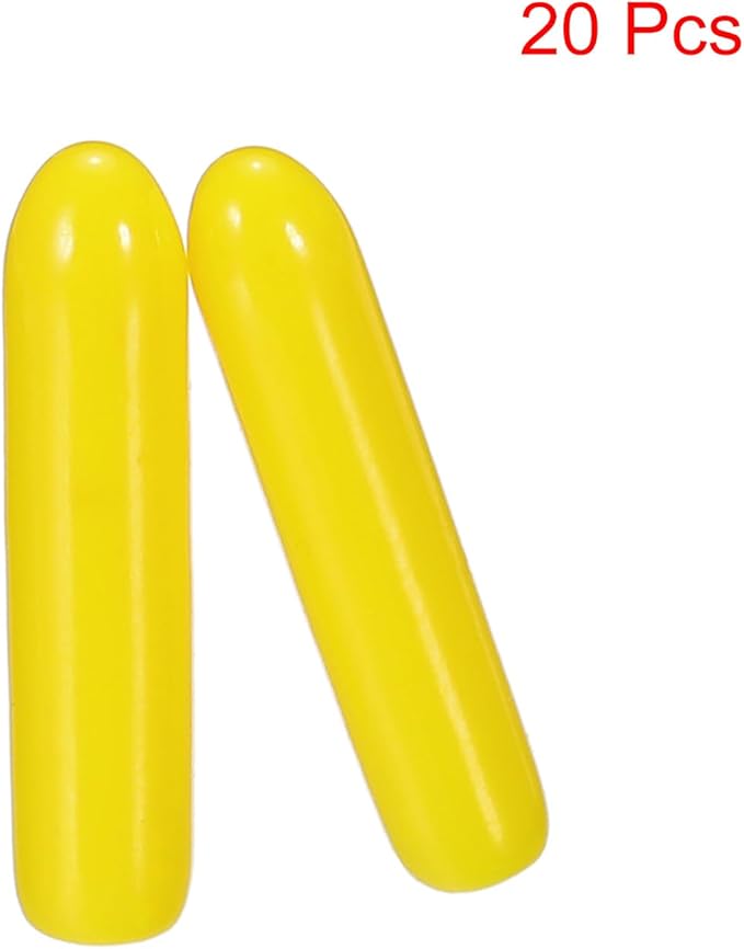 uxcell 20pcs Rubber End Caps 2mm ID Vinyl PVC Round Tube Bolt Cap Cover Screw Thread Protectors Yellow - Image 2