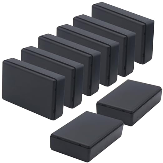Zulkit 8Pcs Project Boxes ABS Plastic Electrical Project Case Power Junction Box Black 3.15 x 1.97 x 0.83 inch (80 x 50 x 21 mm) by Zulkit