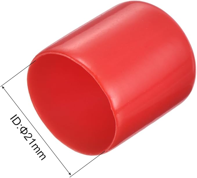 uxcell 20pcs Rubber End Caps 21mm ID Vinyl Round Tube Bolt Cap Cover Thread Protectors Red - Image 3