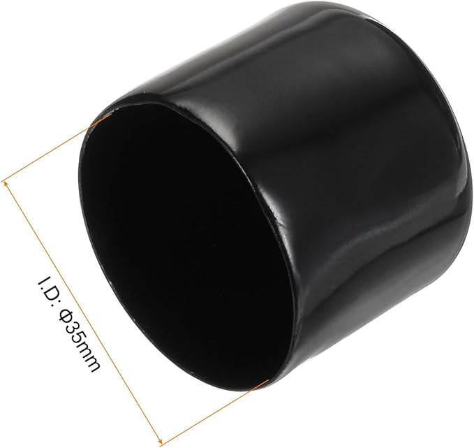 uxcell 20pcs Rubber End Caps 35mm ID Vinyl PVC Round Tube Bolt Cap Cover Screw Thread Protectors Black - Image 3