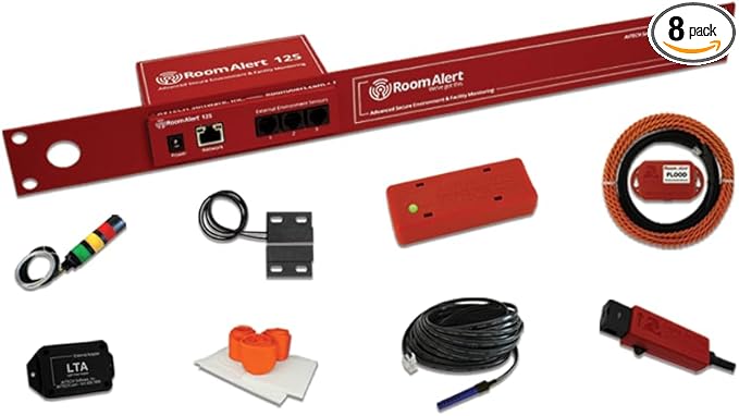 Room Alert 12SR Proactive Secure Environment Monitor - Guardian Bundle (Monitor Plus 7 Additional Sensors and Accessories) by RoomAlert