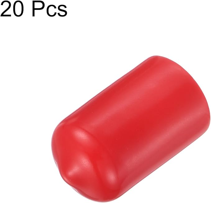uxcell 20pcs Rubber End Caps 12.5mm(1/2 inch) ID Vinyl Round Tube Bolt Cap Cover Thread Protectors Red - Image 2