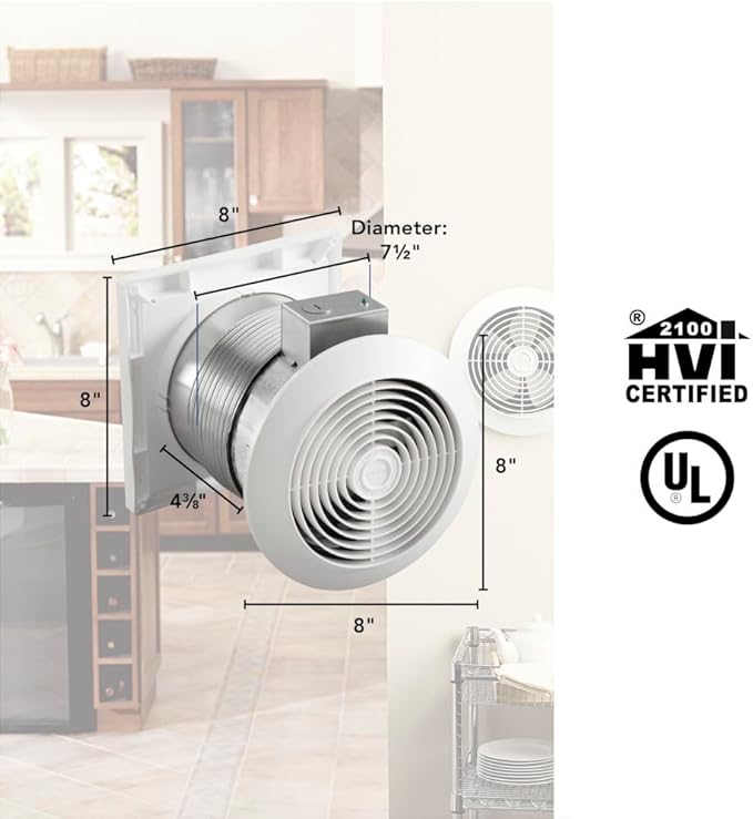 Broan-NuTone 512M Through-the-Wall Ventilation Fan White Cover, 6-Inch 70 CFM 6.0 Sones - Image 3