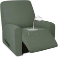 PureFit 100% Dual Waterproof Recliner Cover, Waterproof Couch Cover for Recliner - Stretch Non Slip Fleece Sofa Covers Washable, Leakproof Furniture Protector for Kids, Pets (Recliner, Grayish Green) by PureFit