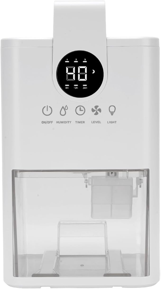 Small Dehumidifier, 1L Water Tank Portable Dehumidifier with Smart Humidity Control, Auto Shut Off, Colorful Night Light, for Bathroom, Bedroom, RV, Closet (US Plug 500W) by oreilet
