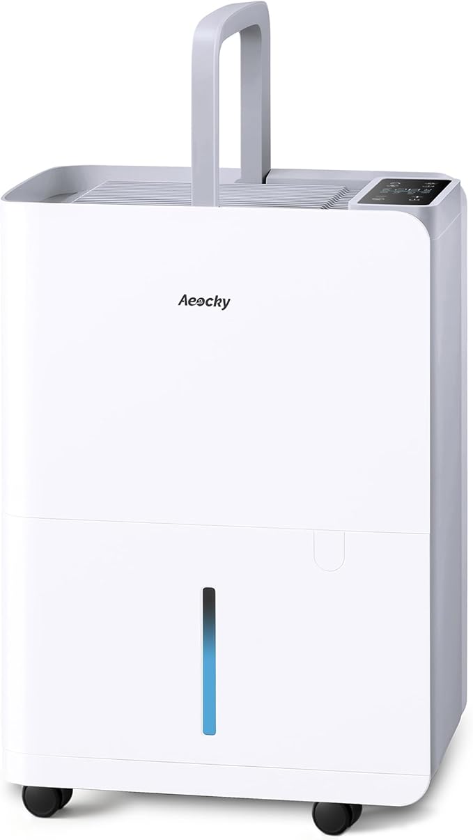 3500 Sq.Ft Basement Dehumidifier,AEOCKY Max 50 Pint/D Drain Hose Dehumidifier for Home,Bedroom,Bathroom,Room,Intelligent Humidistat,Quiet by AeockyDirect
