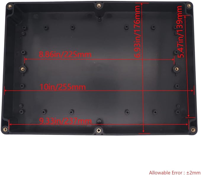 Project Box IP65 Waterproof Junction Box ABS Plastic Black Electrical Boxes DIY Electronic Project Case Power Enclosure Clear Cover 10.35“x7.17”x2.36“ - Image 3