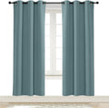NICETOWN Greyish Blue Blackout Window Curtain for Kitchen Noise Reducing Solid Grommet Window Treatment Drapery/Drape for Thanksgiving & Christmas Decor (1 Panel, 42 by 72 inches) by NICETOWN
