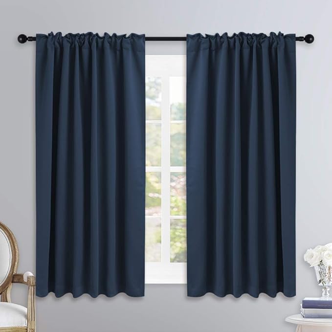 NICETOWN Blackout Curtains Window Drapes - (Navy Color) 52 inches W by 54 inches L, Set of 2, Blackout Curtain Panels for Boy's Nursery - Image 2