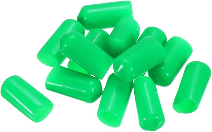 uxcell 20pcs Rubber End Caps 9.5mm(3/8") ID Vinyl PVC Round Tube Bolt Cap Cover Screw Thread Protectors Green - Image 4