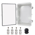 Waterproof Electrical Box, IP67 Junction Box Stainless Steel Latch Hinged Clear Cover Project Enclosure with Wall Bracket 11.8"x7.9"x 6.7" by YETLEBOX