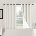 H.VERSAILTEX Primitive Linen Curtains 100% Blackout Curtain Drapes Burlap Fabric Curtains with White Thermal Insulated Liner, Grommet Top Drapes Living Room/Bedroom (2 Panels, 52 x 45 Inch, Ivory) by HVERSAILTEX