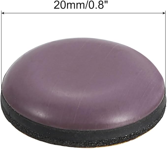 uxcell Furniture Sliders, 12 Pcs 13/16" PTFE Round Self-Adhesive Furniture Sliders, Furniture Pads Floors Protectors Chair Leg Moving Glides for Carpet Hardwood Floors, Brown - Image 2