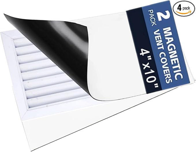 Magnetic Vent Covers 4" X 10", 2 Pack Thick Stronger Magnet Air Vent Cover for Floor, Wall, Ceiling Vents, Air Registers, RV, Home HVAC and AC Vents by Unknown