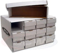 BCW Card House with 12 800 Count Storage Boxes | Holds Up to 9,600 Standard Trading Cards | Corrugated Cardboard Card Storage Unit | Trading Card Organizer for Sports & TCG Collections by BCW