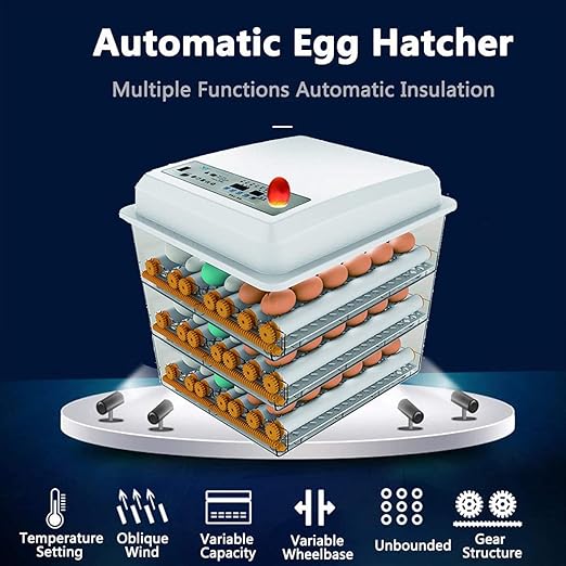 JAEDO 170 Egg Incubator Poultry Hatcher with Fully Automatic Egg Turning and Temperature Humidity Control for Chickens Ducks Goose Birds, Built-in Egg Candler (176) - Image 4