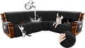 Arfntevss Waterproof Recliner Sectional Couch Covers for Reclining L Shape Sofa Cover Non Slip Washable L Shaped Slipcover Sets for Dog Furniture Protector (5 Seat with 1 Console Cover, Inky Black) by Arfntevss