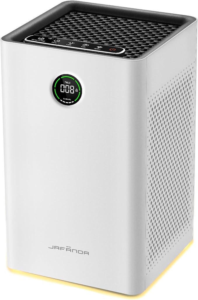 Jafända Air Purifiers for Home Large Room Up To 1190ft², True HEPA 13 Filter, Activated Carbon Remove 99.97% Dust Smoke Odor Pollen Pets Hair Dander Allergies, Quiet Sleep Mode 23dB, Night Light by Jaf%C3%A4nda