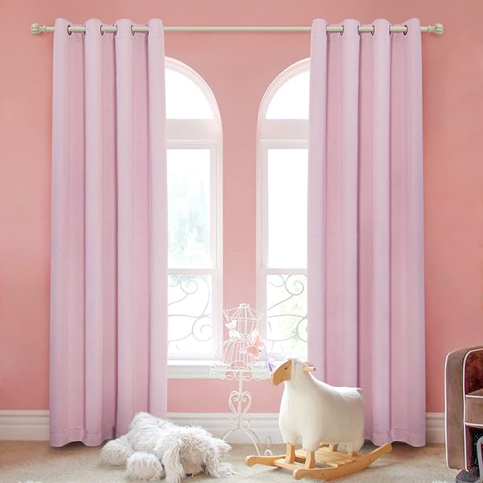 MYSKY HOME Blackout Curtains for Bedroom, Grommet Room Darkening Curtains, Amazing Triple Weave Thermal Insulated Curtains, 1 Curtain Panel, 52 x 84 Inch, Pink - Image 6