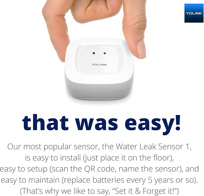 YoLink Water Leak Starter Kit: Hub + 6 Leak Sensor 1 (Silent), LoRa Long-Range, App/SMS/Email Alerts, D2D Offline Triggers, 2 AAA Up to 5-Year Battery, Compatible with Alexa/IFTTT/Home Assistant - Image 5
