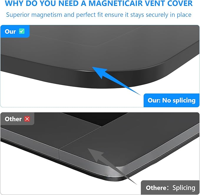 Magnetic Vent Covers (3-Pack) for Complete Seal, 5.5" X 12" for Home Floor, Wall, Ceiling Vents and Air Registers–Upgraded Thickness(2.5mm),for RV, HVAC, and AC Vents, Energy Savings, Vent Not Include - Image 6