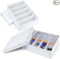 Pulchra 2 Pack Trading Graded Card Storage Box - 5 Rows Graded Card Case Holds 220 PSA Slab Cards, Graded Card, Cardboard Holder Organizer Boxes with Dividers for Sport Cards PSA/GMA/CSG/SGC/HGA/MTG by Unknown