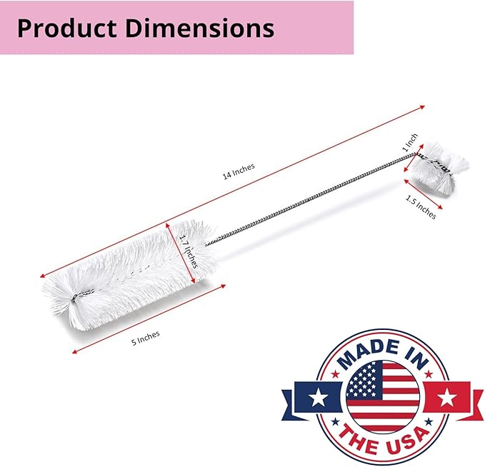 Hummingbird Feeder Cleaning Brush, 14" x 1.7" Dual-Purpose Headed Hummingbird Cleaning Brush, Diswasher Safe Bristle, Removes Residue on Nectar Bottle, Nozzle, Narrow Feeding Socket by FryOilSaver Co. - Image 3