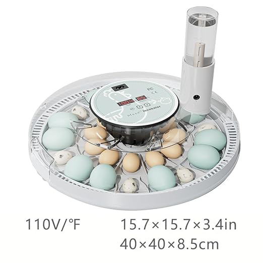 MeeF incubators for Hatching 28 Eggs,Independent atomizing humidifier, Auto Flip, Additional Equipped Well as Duck and Goose Egg Trays That can Hold 12 Eggs.(White) - Image 8