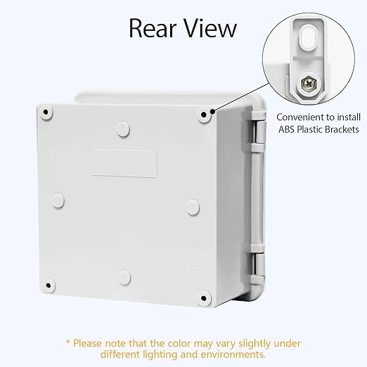 Junction Box, ABS Plastic IP65 Waterproof Dustproof Universal Electrical Enclosure Hinged Shell Outdoor and Indoor Usage Project Box, 5.9"x 5.9"x 3.5"(150x150x90mm), Grey - Image 6