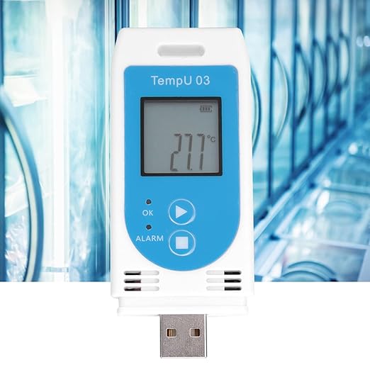 Temperature Humidity Data Logger, USB Digital Temp Recorder Humidity Logger with PDF&CSV Report, Reusable Refrigerator Thermometer Hygrometer with 32000 Recording for Warehouse Management - Image 4