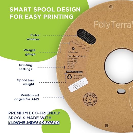 Polymaker Matte PLA Filament Cotton White 1.75mm 1kg 3D Printing Filament, PolyTerra 3D Printer PLA Filament - Image 9