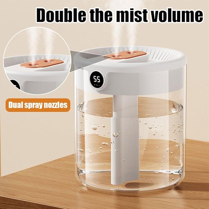 Smart Humidifier, Double Nozzle Cool Mist Humidifier with Night Light, 2L Top Fill Air Humidificador for Home Bedroom Office - Image 4