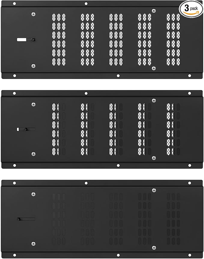 Foundation Vent Cover,Crawl Space Vent Cover for Foundation Garage Attic Home Improvement,16"x6.5" 3PCS Outdoor Crawl Space Air Wall Vent Cover with Damper&Screen to Reduce Moisture,Black by JIANBENKJ