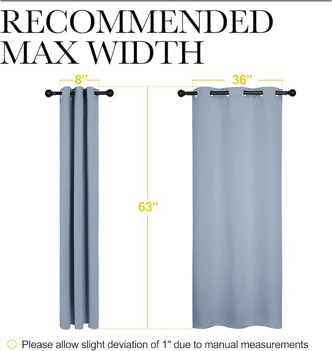 NICETOWN Bedroom Blackout Curtains for Windows, Vintage Blue Window Treatment Drapes, Home Fashion Thermal Insulated Blackout Curtain Panels for Bedroom (1 Pair, 42 inches Wide by 63 inches Long) - Image 6