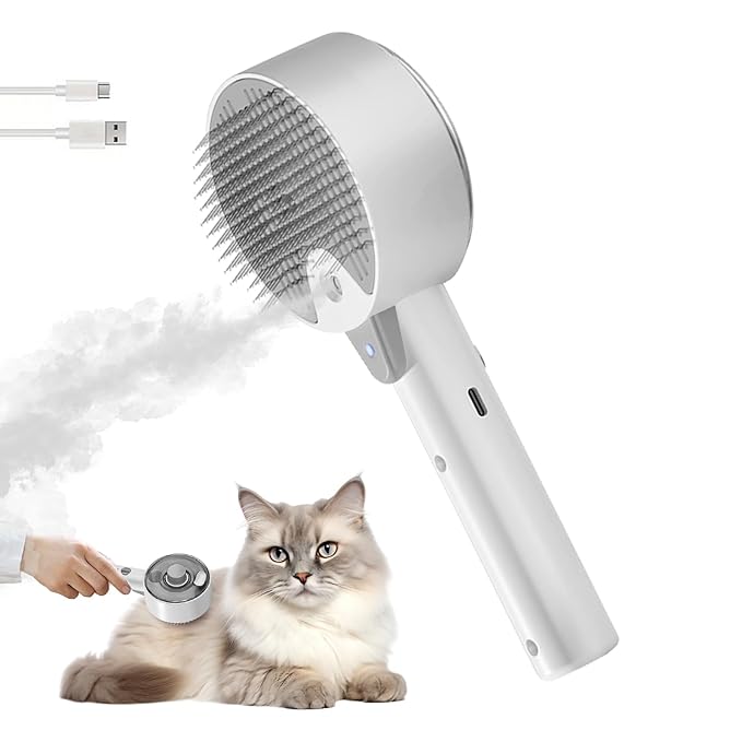 Cloud Care Cat Brush for Indoor Cat Steam Brush for Shedding Spritz Defur Comb for Cats Dogs Steam Brushes for Long Short Hair Cats Dogs Pet Steam Brushes for Massage Grooming Self-Cleaning by rolemon