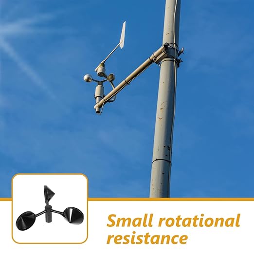 Happyyami Anemometer Wind Speed Sensor - 3-Cup Abs Wind Gauge for Accurate Wind Measurement, Easy Installation for Weather Monitoring, Environmental Surveys, Wind Energy Applications - Image 7
