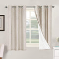 H.VERSAILTEX Primitive Linen Curtains 100% Blackout Curtain Drapes Burlap Curtains with White Thermal Insulated Liner, Grommet Top Drapes Living Room/Bedroom (2 Panels, 42 x 54 Inch, Natural) by HVERSAILTEX