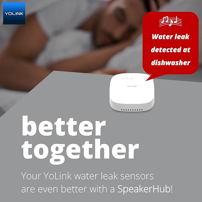 YoLink Water Leak Detection Starter Kit, w/SpeakerHub Audio/Talking Hub & Water Leak Sensors, LoRa Up to 1/4 Mile Open-Air Range, SMS/Text, Email & Push Notifications, w/Alexa, IFTTT, Home Assistant - Image 8