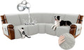 Arfntevss Waterproof Recliner Sectional Couch Covers for Reclining Sectional L Shape Sofa Cover Non Slip Washable Recliner L Shaped Slipcover Sets for Dog Furniture Protector (5 Seater, Light Gray) by Arfntevss