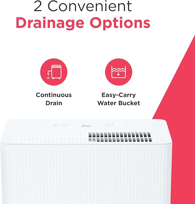 Frigidaire 22-Pint Portable Dehumidifier with Energy Star Certification for Small/Medium Rooms, Bedrooms & Bathrooms, Custom Humidity Control, Auto Shut Off, White - Image 9