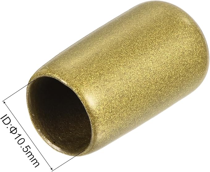 uxcell 20pcs Rubber End Caps 10.5mm ID Vinyl Round Tube Bolt Cap Cover Thread Protectors Gold - Image 3