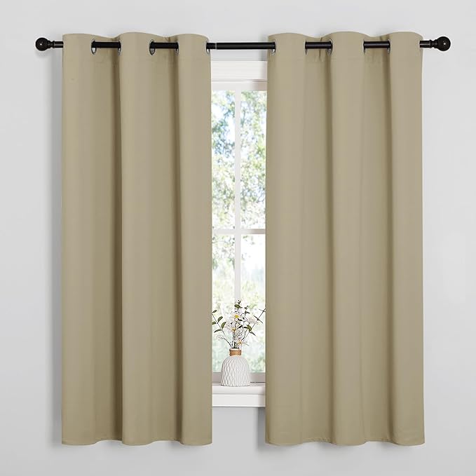 NICETOWN Thermal Insulated Grommet Room Darkening Curtains/Draperies/Panels for Bedroom (Cocoa Eggnog, 2 Panels, W42 x L63 inches) by NICETOWN