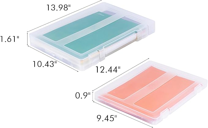 8 Pack Paper Storage Boxes, 8.5 x 11 Plastic Portable Project Case for US letter Size and A4 paper, Plastic Multi-Purpose Thick Scrapbook Storage Box for Office,Craft or Art Supplies - Image 2