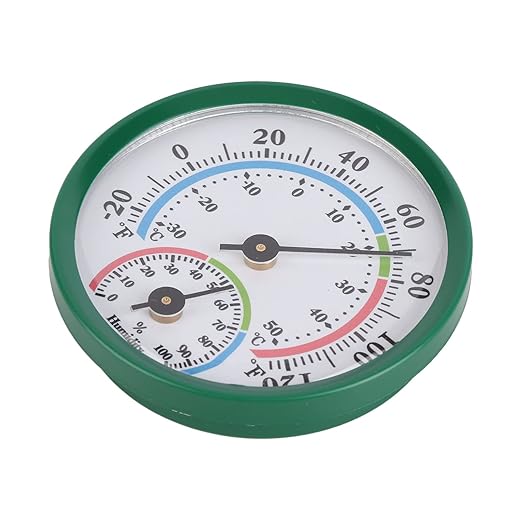 Jeanoko Pointer Type Thermometer Hygrometer Indoor Temperature Humidity Meter Monitor Gauge Mini Thermometer Hygrometer for Home Indoors Office Use Sauna (TH103B Green Shell Color Face) - Image 9