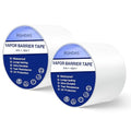 2 Roll, White Vapor Barrier Tape, 4" Wide x 180' Long, PE 9 mm Polyethylene Tape, for Stucco Waterproof Moisture Barriers Seal and Seam, for Crawlspaces, Insulation Repairs & Plastic Liners by Unknown