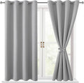 Hiasan Blackout Curtains for Bedroom - Thermal Insulated & Light Blocking Window Curtains for Living Room/Kids Room, 2 Drape Panels Sewn with Tiebacks, Silver Grey, 52 x 45 Inch by Hiasan