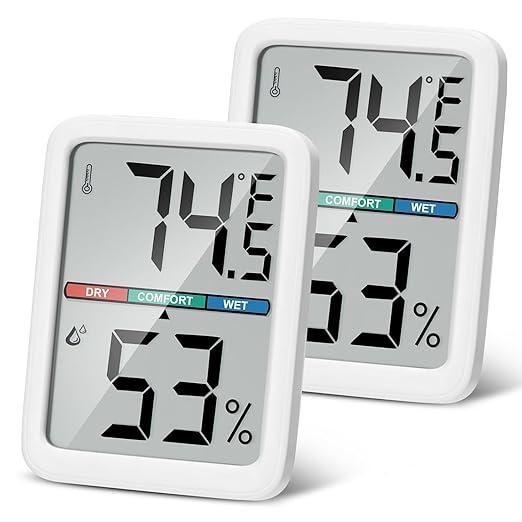 Digital Thermometer Hygrometer, Large LCD Screen Room Thermometer Temperature, Wall Thermometer Humidity Indoor with High Accuracy, Suitable for Greenhouse, Home and Office Measuring Devices by Thlevel