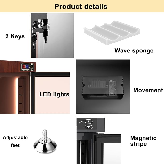 AUTENS 80L Dehumidifying Dry Cabinet Box, Wood grain Design Digital Control Noiseless and Energy Saving, for Camera Lens and Electronic Equipment Storage,Temperature Humidity LED Dual Screen - Image 5