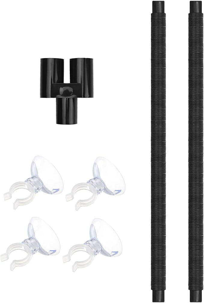 Accessories of AUAAQ's Reptile Humidifier, Including Dual Hose Nozzle, Two Adjustable Hoses and Four Suction cups, Suitable for Reptiles Humidifier Fogger Mister by AUAAQ